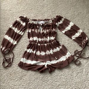 SUPER cute burgundy and white romper